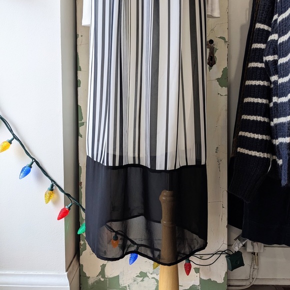 NWT Bodybag by Jude Azur Black and White Striped High-Waisted Maxi Skirt Size M - Picture 4 of 4